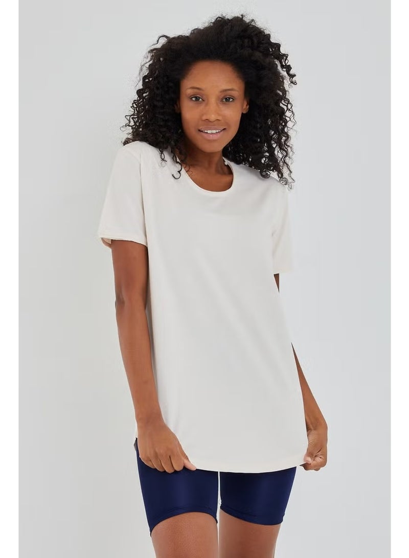 Cool Tarz Cool Style Style Cool Women Ecru Dirty Collar Loose T-SHIRT-XKTCPS001R11S - Image 3